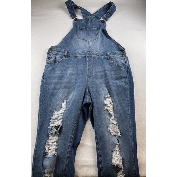 Ashley Stewart Denim - Ashley Stewart Denim Overalls Distressed Size 18